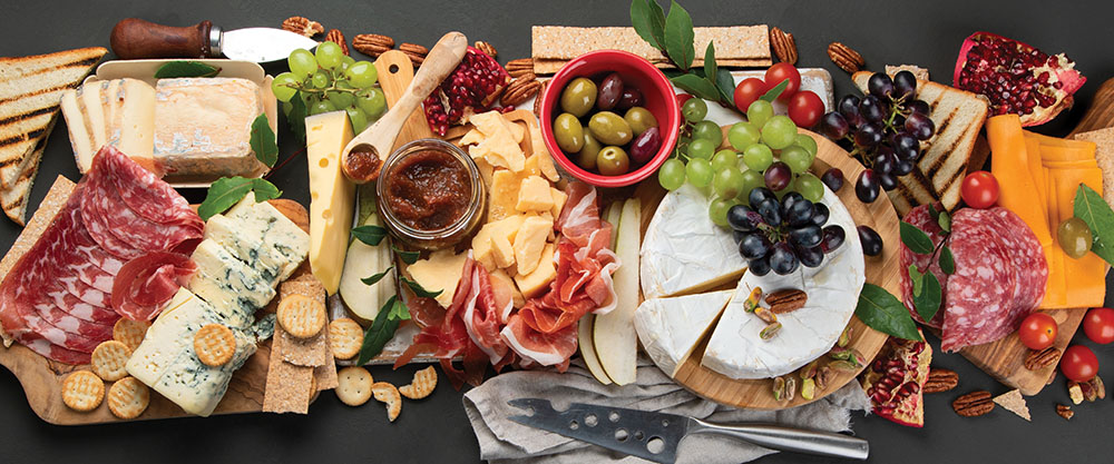 A charcuterie board