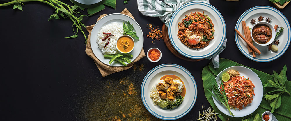 Plates of food from different countries