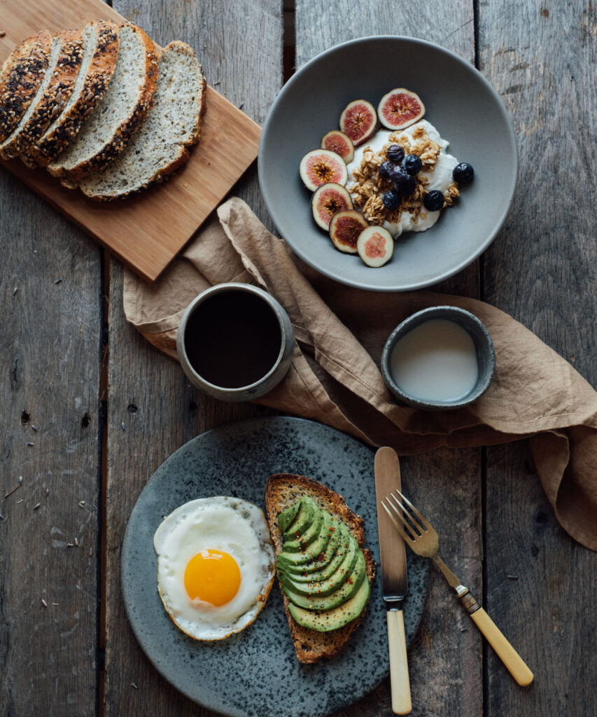 A loaf of bread with a yogurt parfait